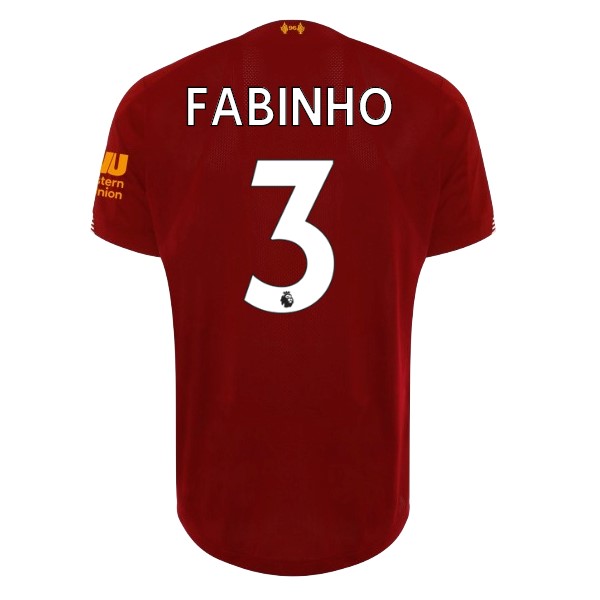 Camiseta Liverpool NO.3 Fabinho 1ª Kit 2019 2020 Rojo